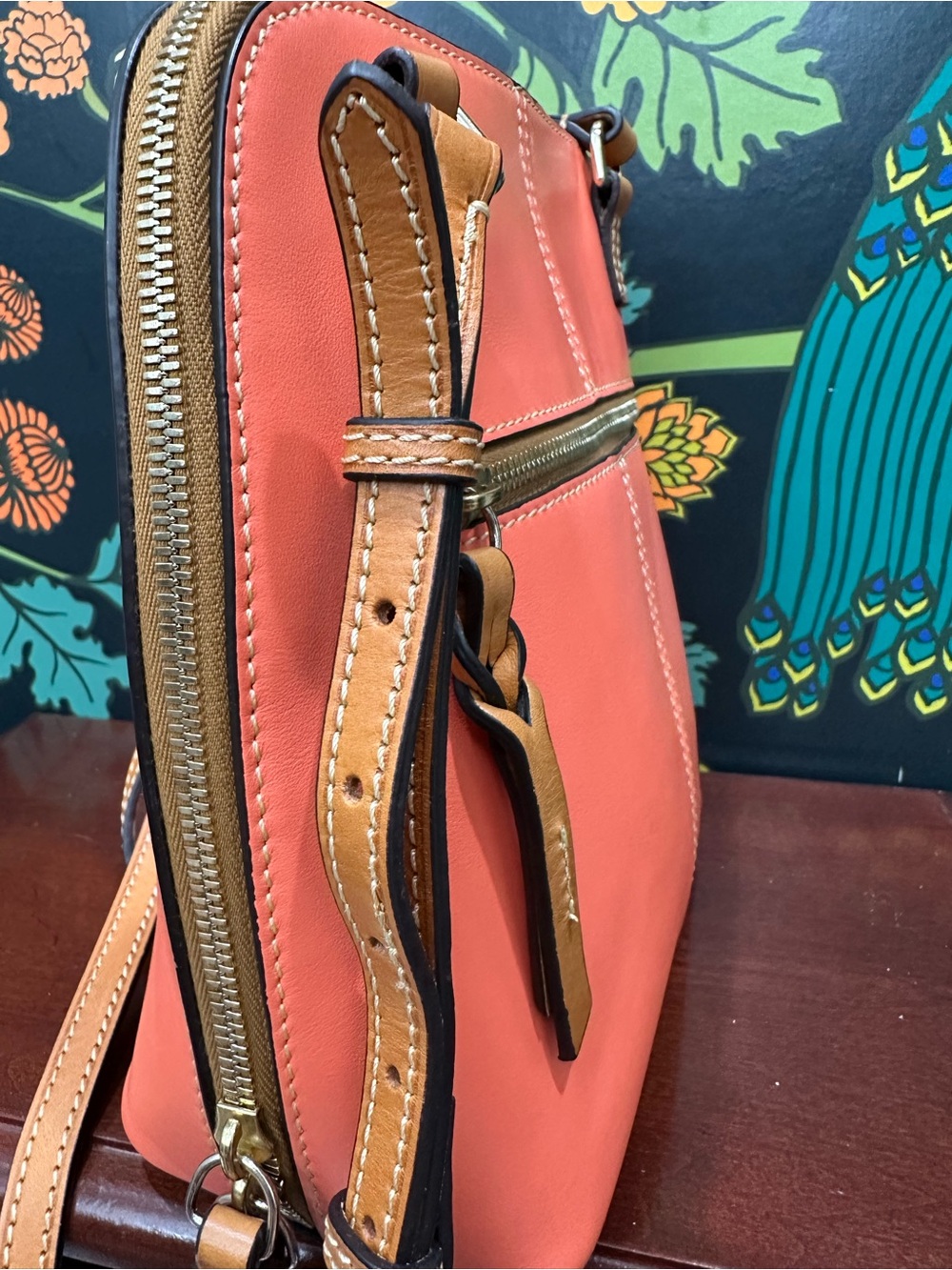 Dooney & Bourke Trixie Coral Leather Crossbody Bag - Picture 10 of 14